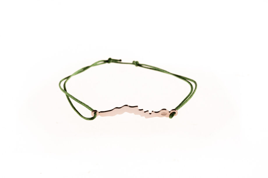 LakeLife Woerthersee Armband - Special Edition in Rosé vergoldet - Fuer Damen - Farbe: Olivegruen