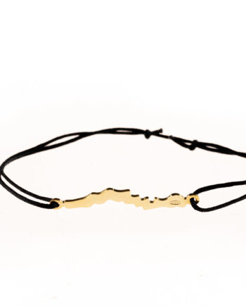 LakeLife Woerthersee Armband - Special Edition in Gelbgold vergoldet - Fuer Damen - Farbe: Schwarz