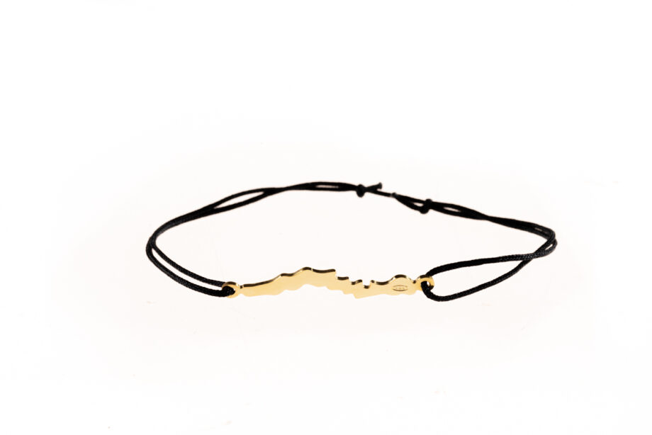 LakeLife Woerthersee Armband - Special Edition in Gelbgold vergoldet - Fuer Damen - Farbe: Schwarz