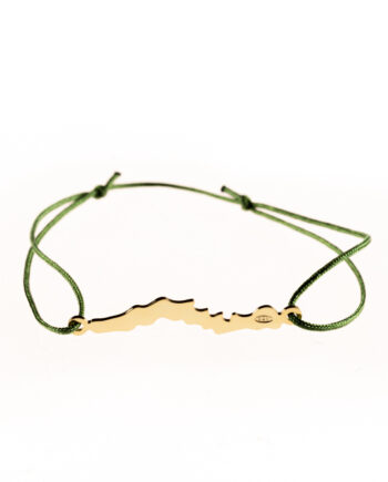 LakeLife Woerthersee Armband - Special Edition in Gelbgold vergoldet - Fuer Damen - Farbe: Olivegruen