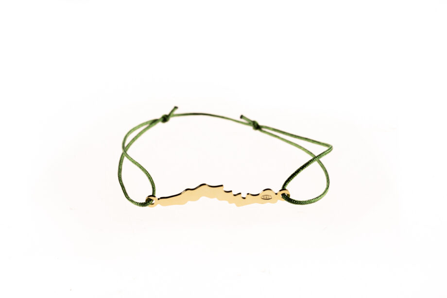 LakeLife Woerthersee Armband - Special Edition in Gelbgold vergoldet - Fuer Damen - Farbe: Olivegruen